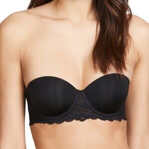 #674 Calvin Klein Seductive Comfort Lace Strapless Lift Multiway Bra - Black